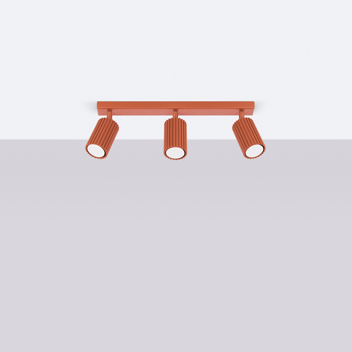 Plafondlamp KARBON 3L rood oker