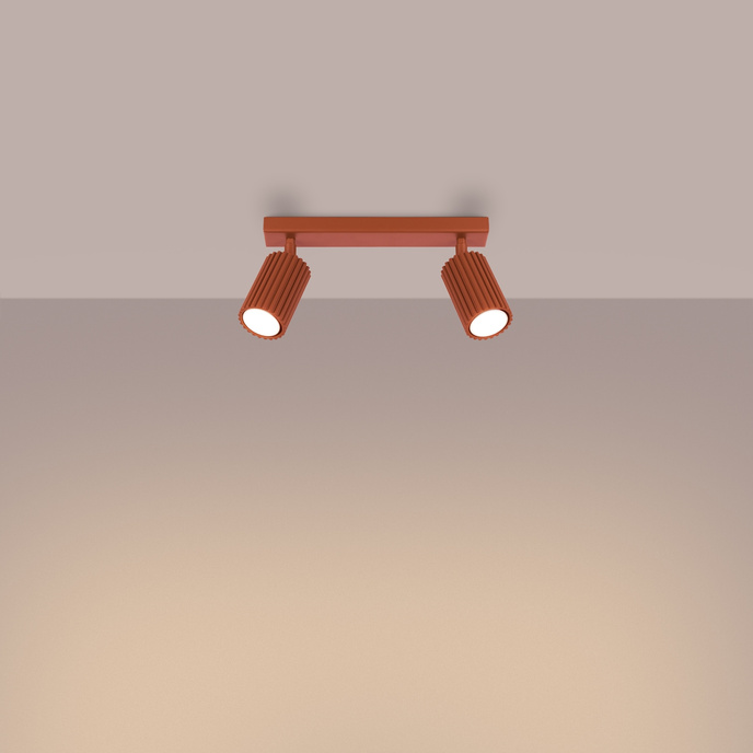 Plafondlamp KARBON 2 rood oker