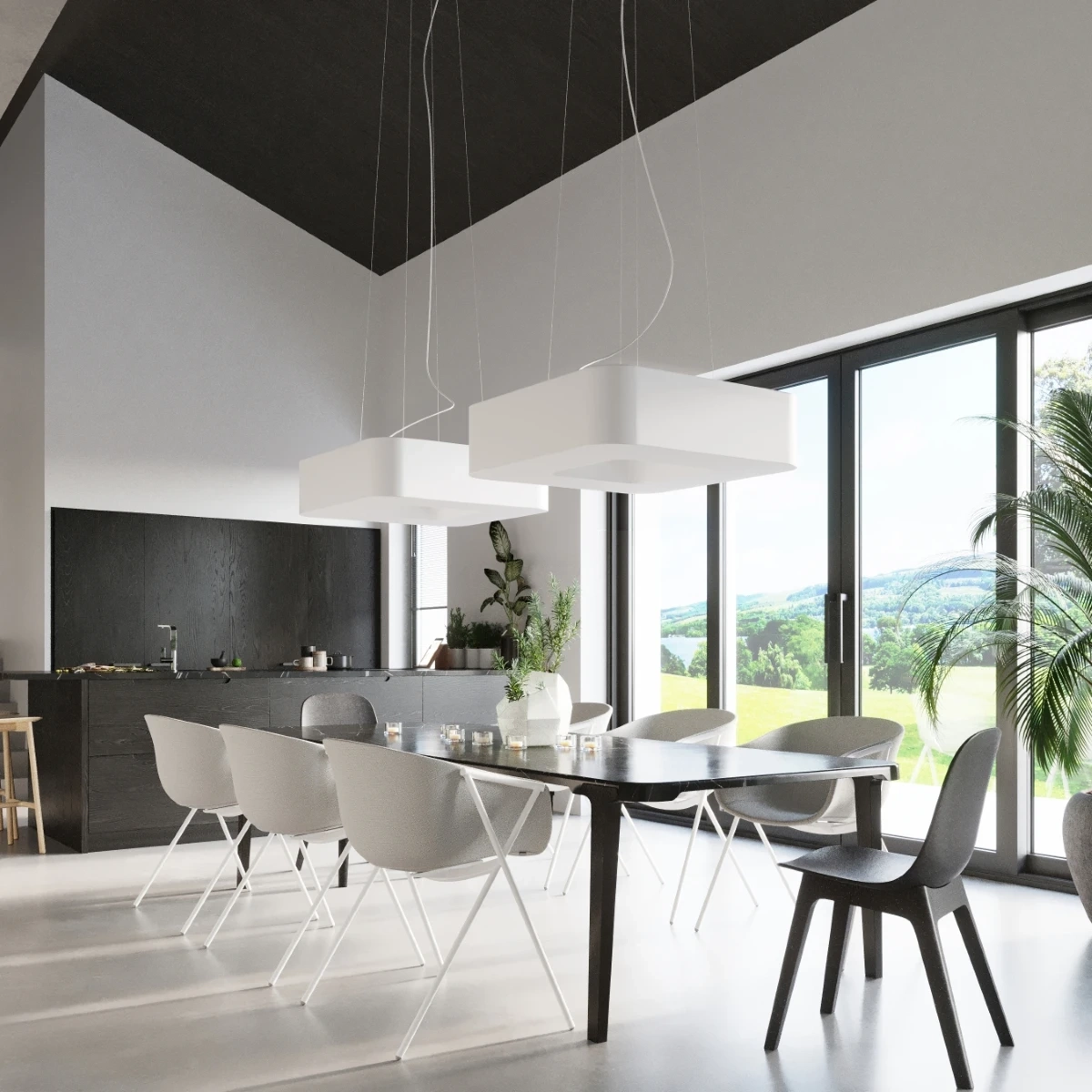 Kroonluchter URANO 60 wit