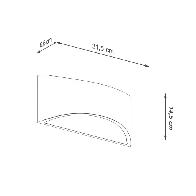 Gelakte wandlamp VIXEN wit glans