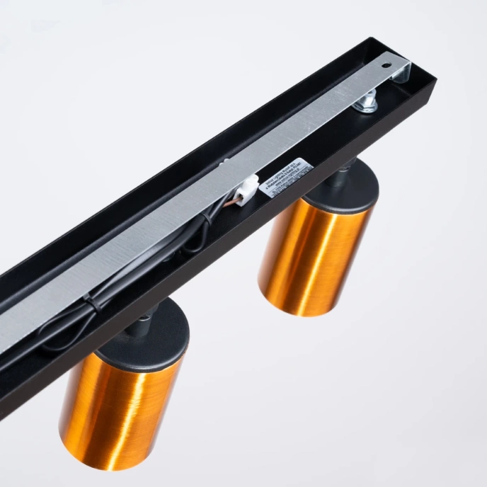 Plafondlamp WINX 3 zwart/cooper