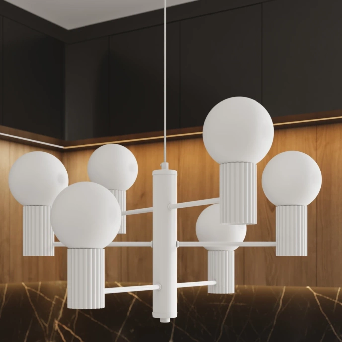 Kroonluchter HALO 6 wit