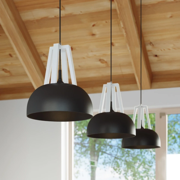 Hanglamp CASCO zwart/wit