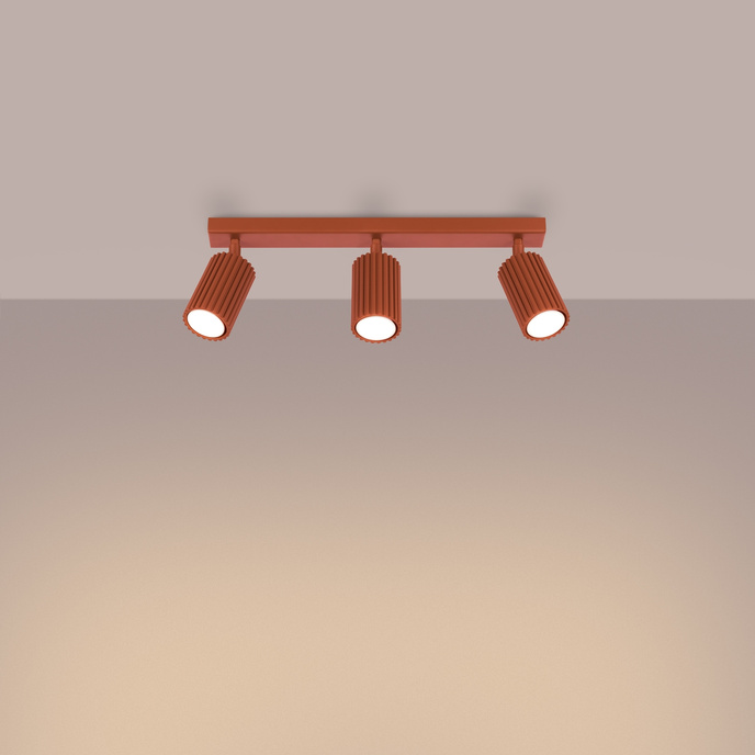 Plafondlamp KARBON 3L rood oker