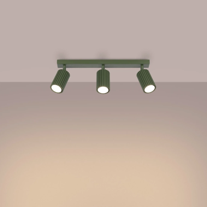 Plafondlamp KARBON 3L olijfgroen