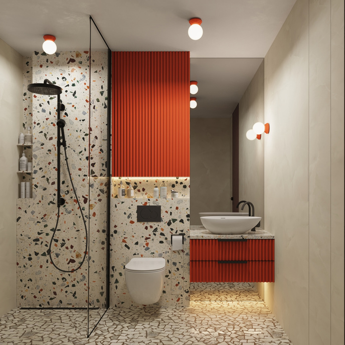 Wandlamp ZORI perzik IP44