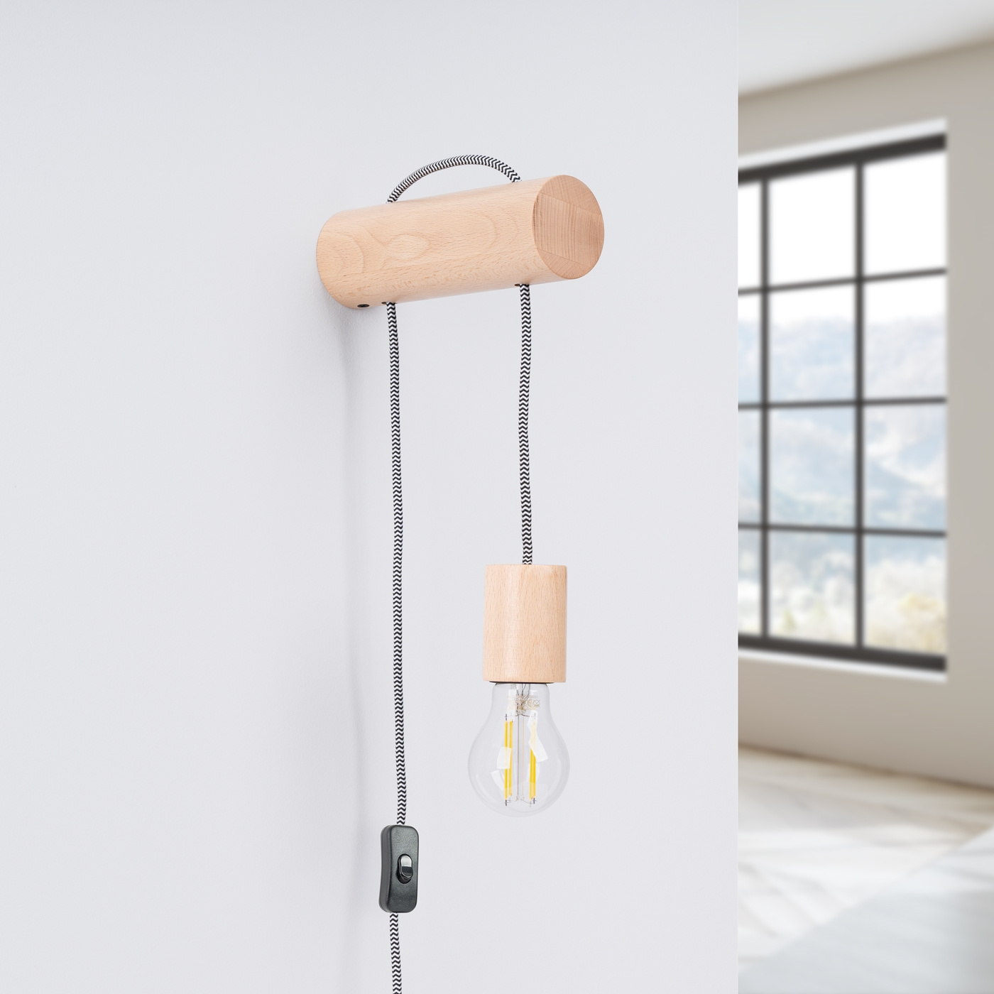 Wandlamp NIMBI E27 met schakelaar