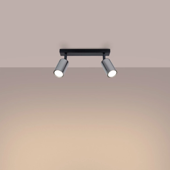 Plafondlamp WINX 2 zwart/chroom