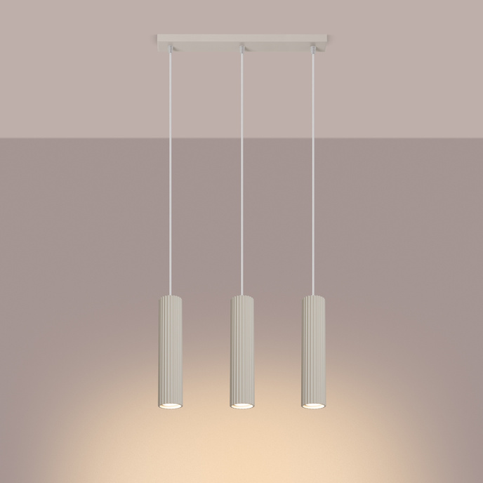 Hanglamp KARBON 3L beige