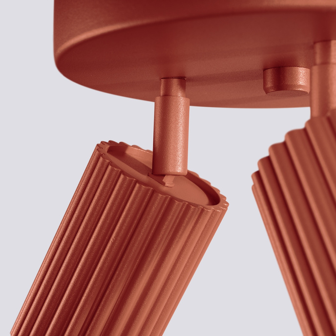 Plafondlamp KARBON 3P rood oker