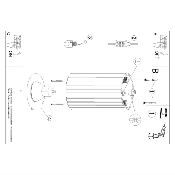 Plafondlamp KARBON 10 beige