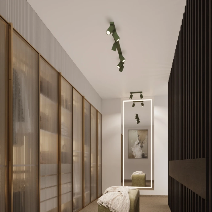 Plafondlamp KARBON 20 olijfgroen