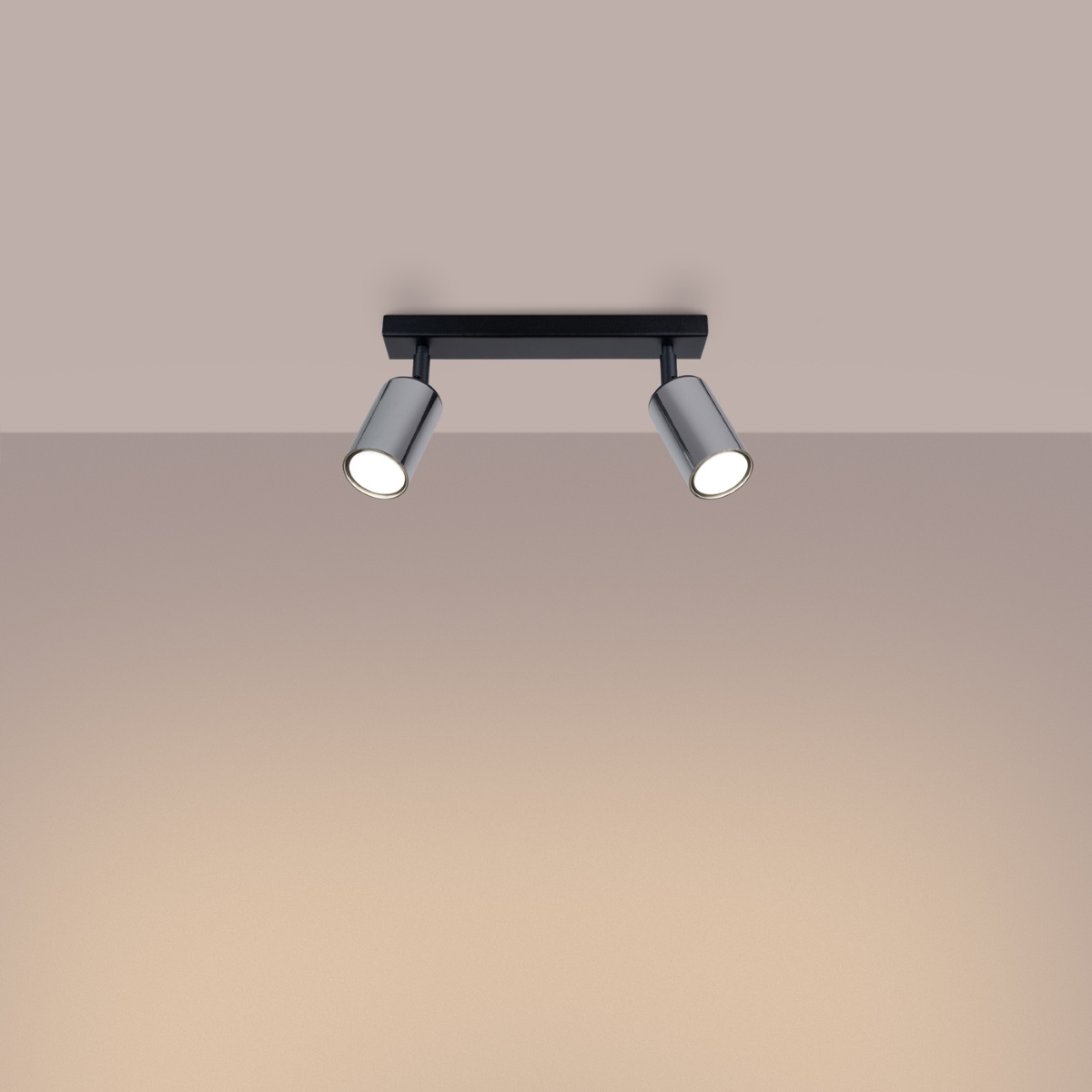 Plafondlamp WINX 2 zwart/chroom