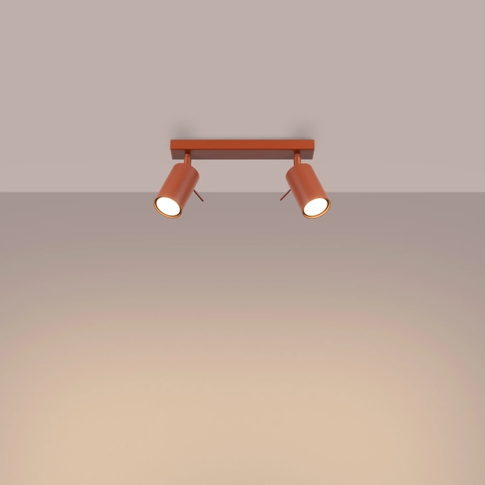 Plafondlamp RING 2 rood ochra