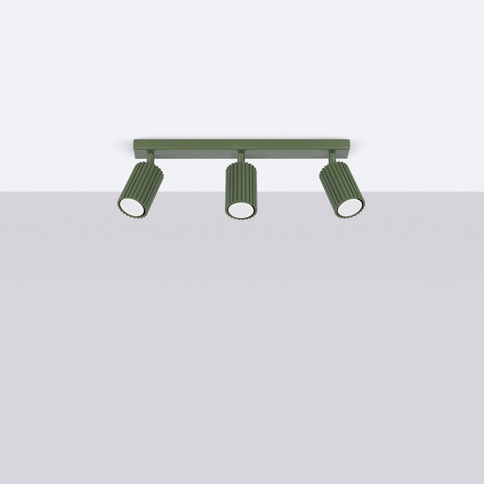 Plafondlamp KARBON 3L olijfgroen