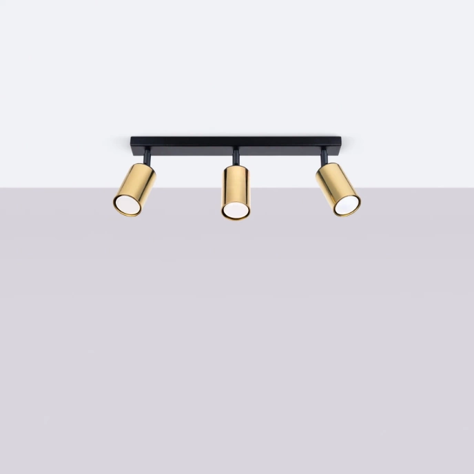 Plafondlamp WINX 3 zwart/cooper