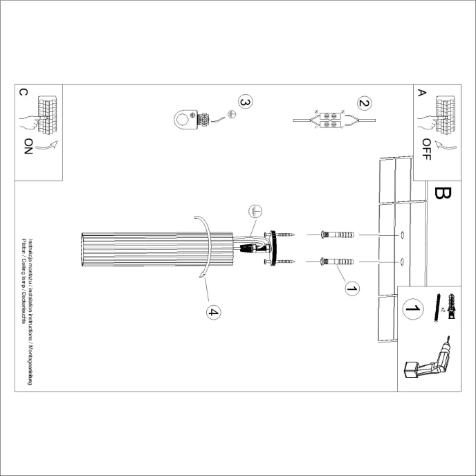 Plafondlamp KARBON 40 zwart