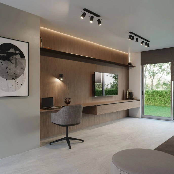 Wandlamp RING zwart een schakelaar