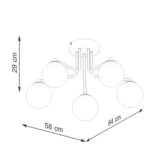 Kroonluchter ASTRAL 5 zwart