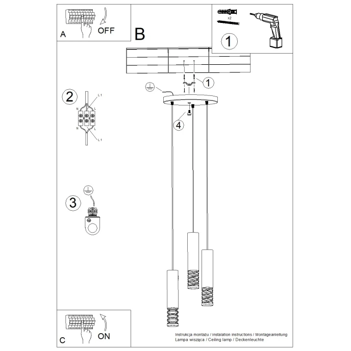 Hanglamp LAMI 3P wit
