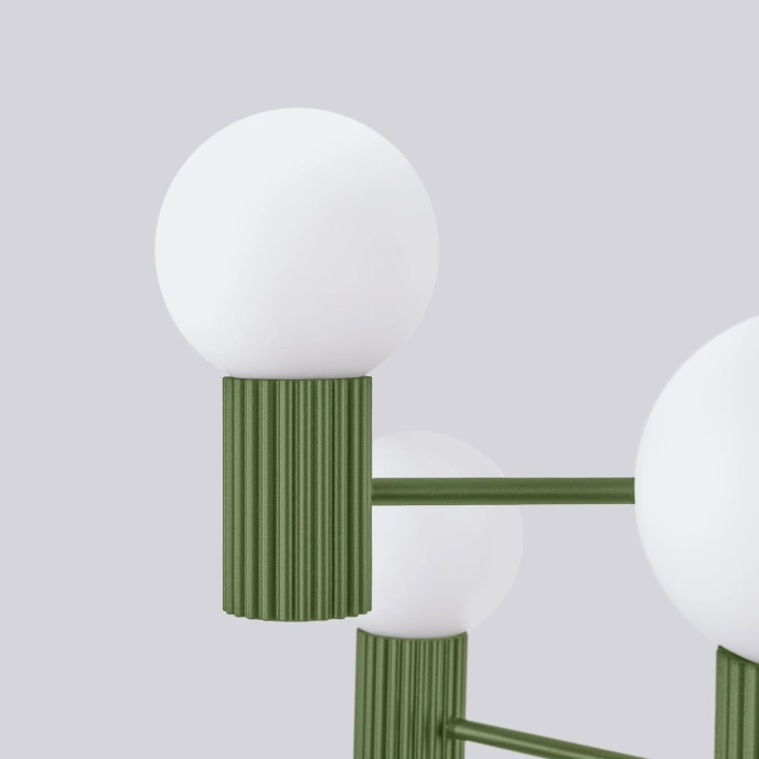 Kroonluchter HALO 6 olijfgroen