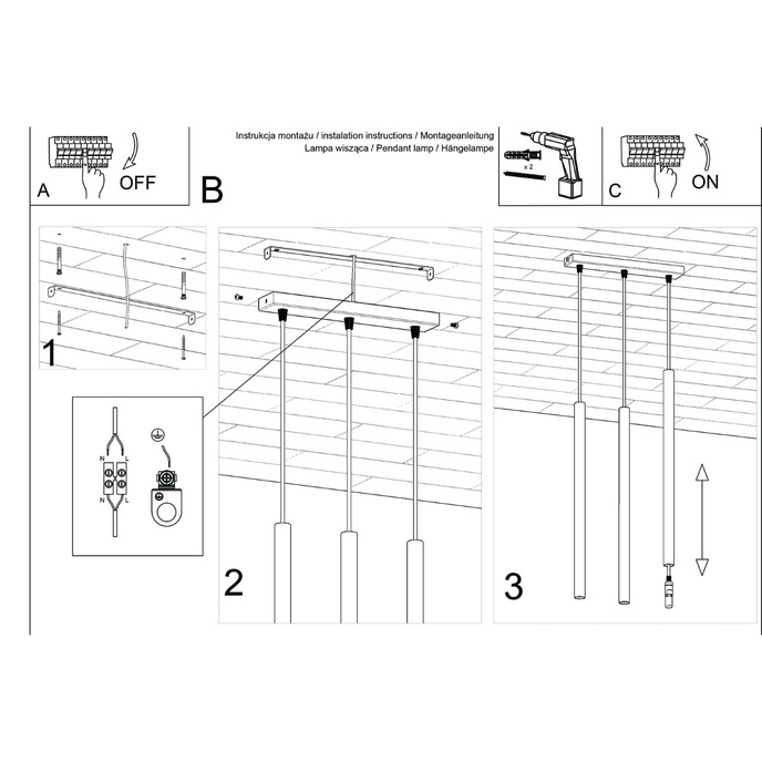 Hanglamp PASTELO 3 beige