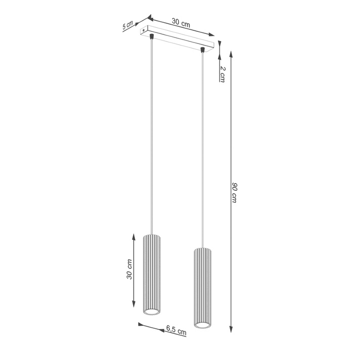 Hanglamp KARBON 2 wit