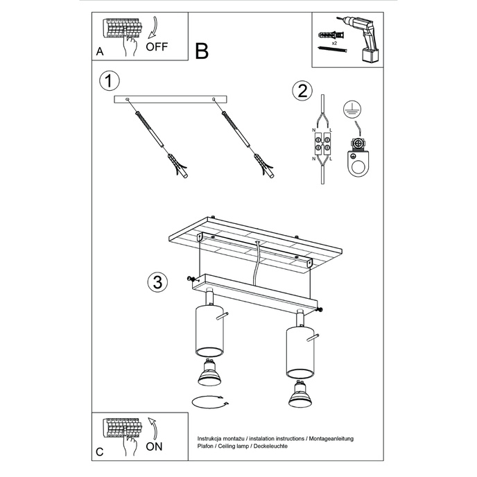 Plafondlamp RING 2 rood ochra