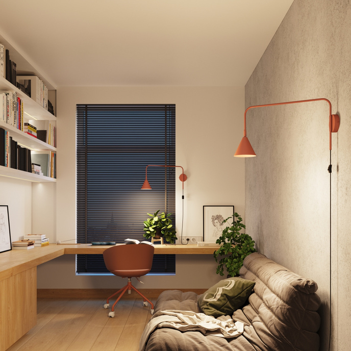 Wandlamp NOX rood oker