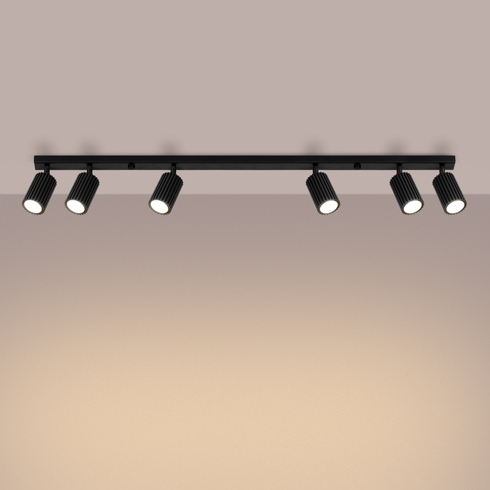 Plafondlamp KARBON 6L zwart