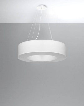 Kroonluchter SATURNO 70 wit