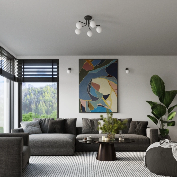 Kroonluchter ASTRAL 5 zwart