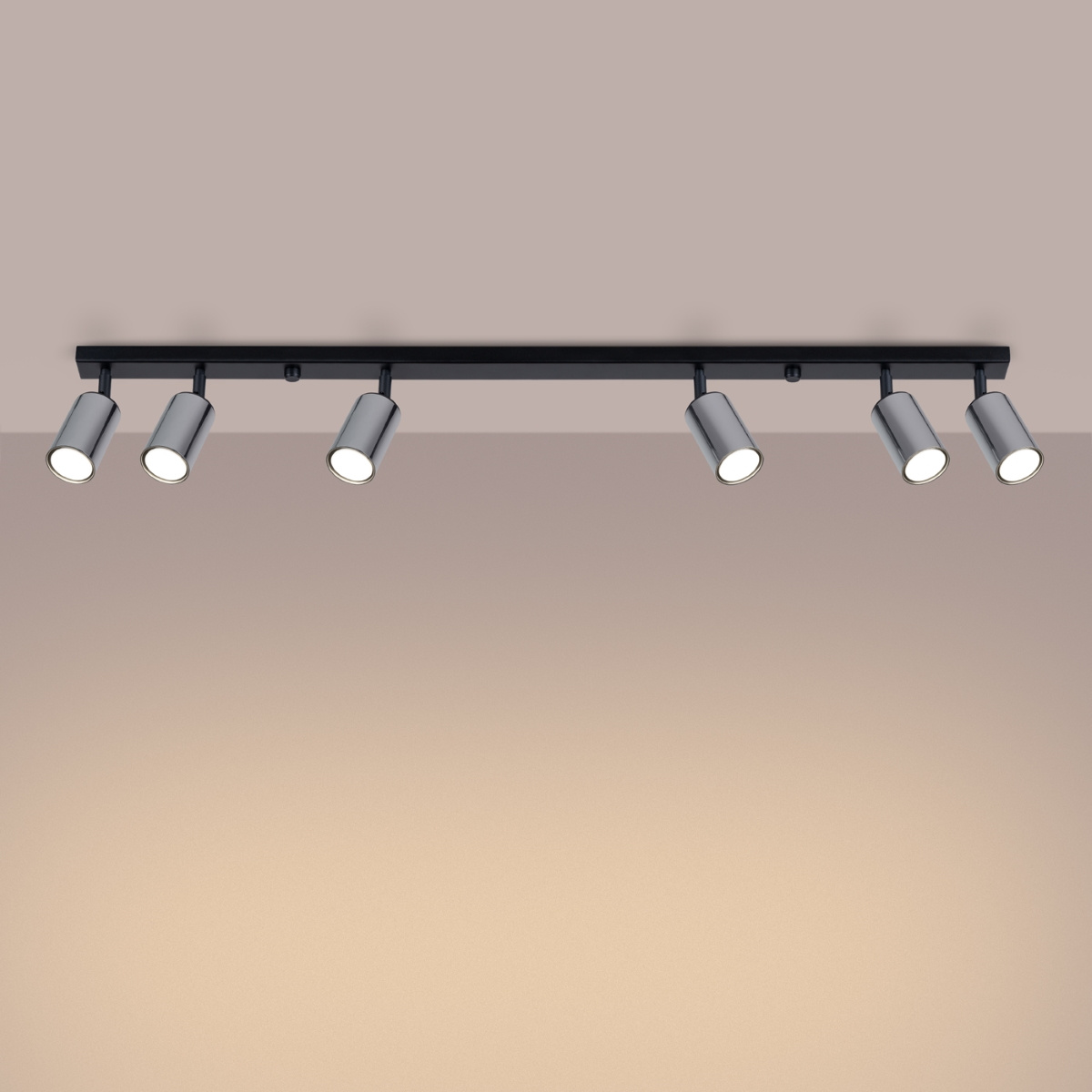 Plafondlamp WINX 6L zwart/chroom