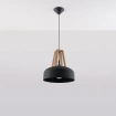 Hanglamp CASCO zwart/natuurlijk hout