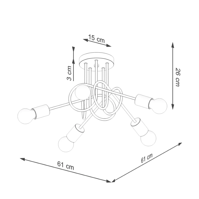 Kroonluchter EMBER 5 wit