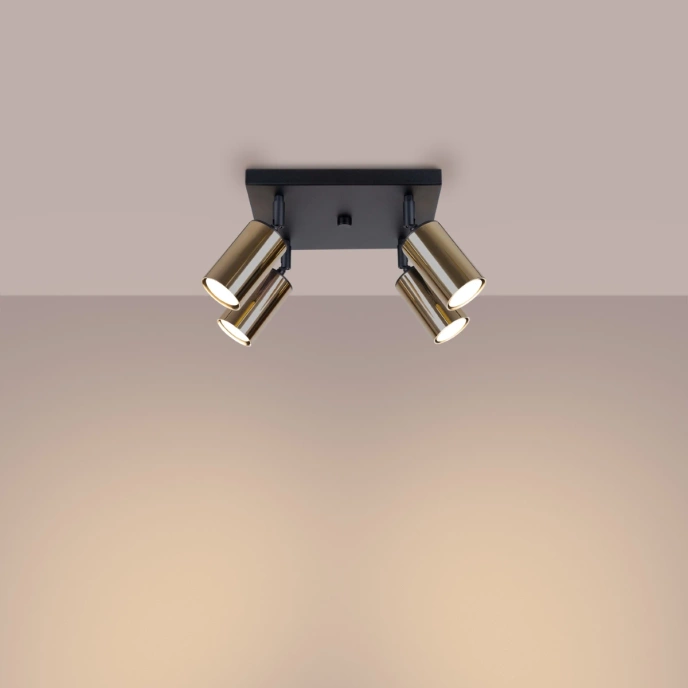 Plafondlamp WINX 4 zwart/goud