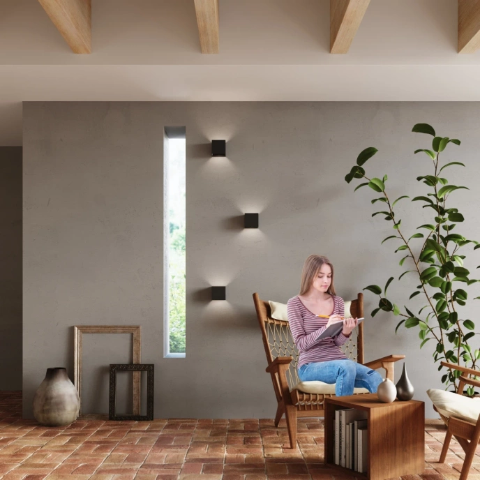 Wandlamp LUCA zwart LED IP54