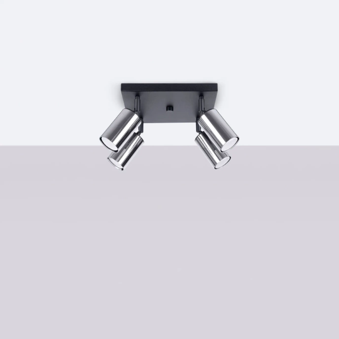 Plafondlamp WINX 4 zwart/chroom