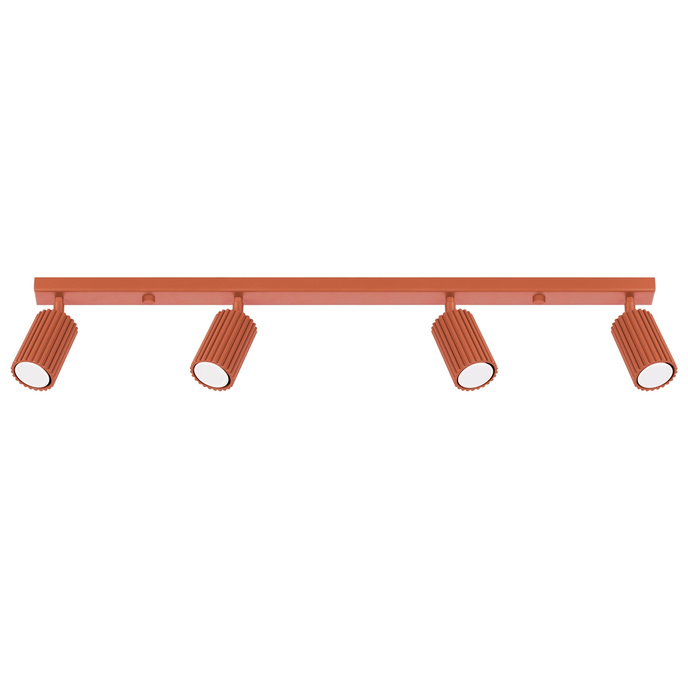 Plafondlamp KARBON 4L rood oker
