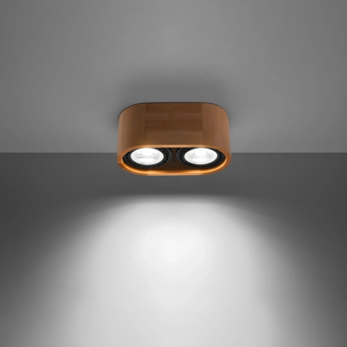 Plafondlamp BASIC 2 naturel hout