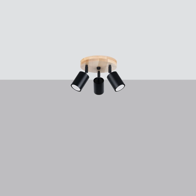 Plafondlamp VERDO 3P zwart