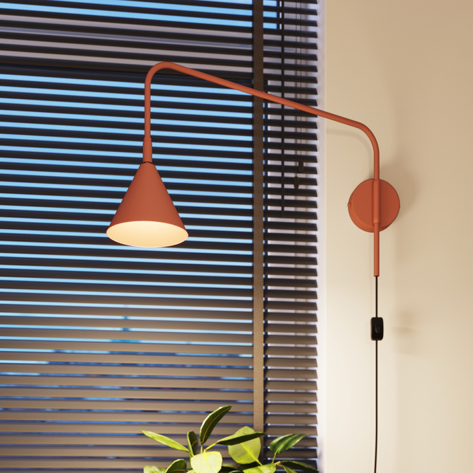 Wandlamp NOX rood oker