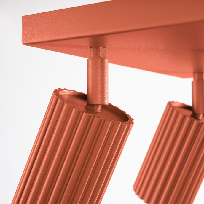 Plafondlamp KARBON 4 rood oker