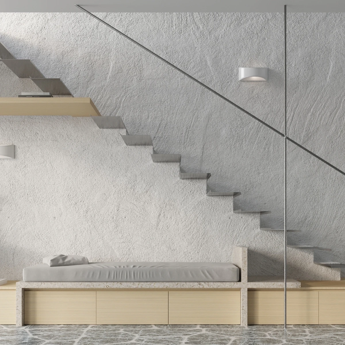 Gelakte wandlamp VIXEN wit glans