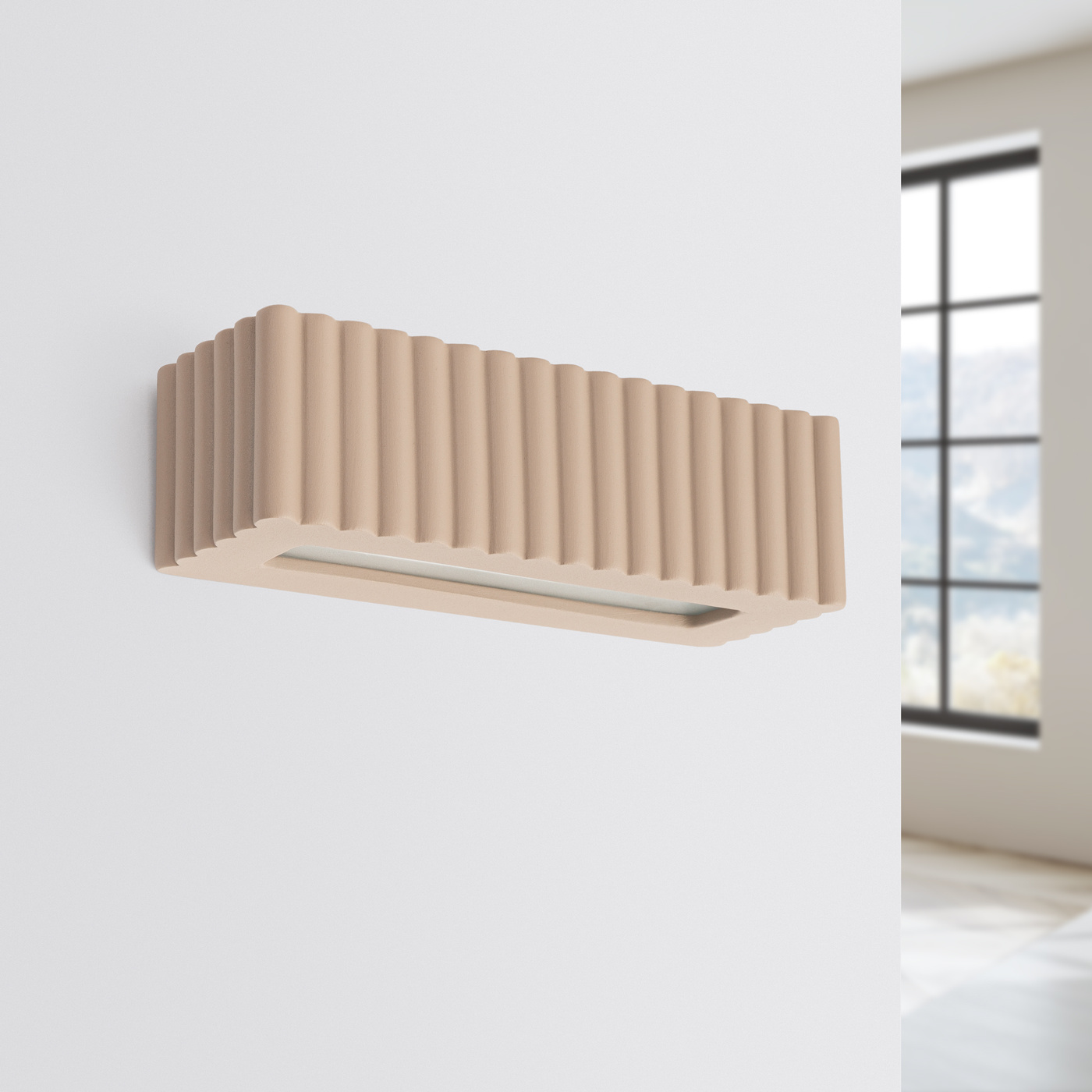 Wandlamp keramiek RIGATA taupe