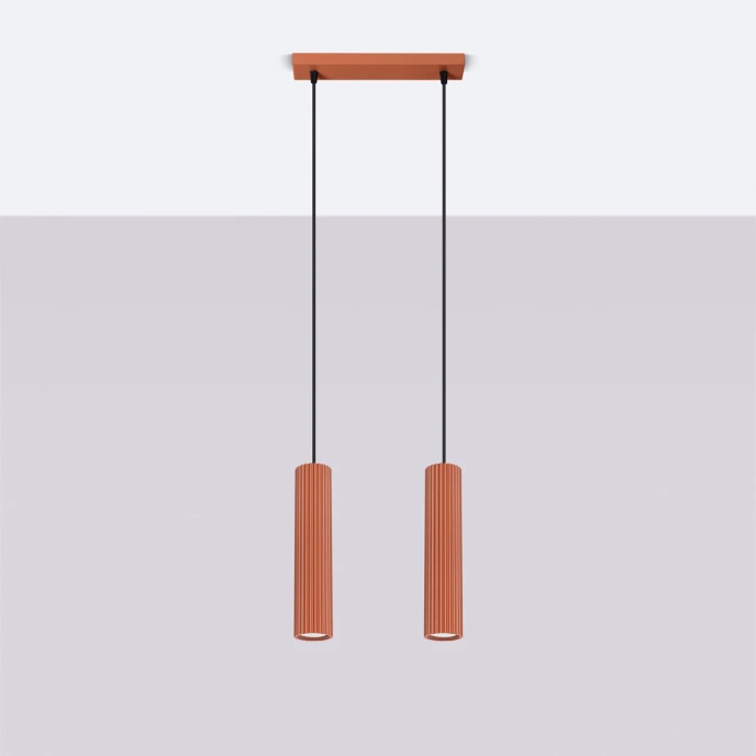 Hanglamp KARBON 2 rood oker