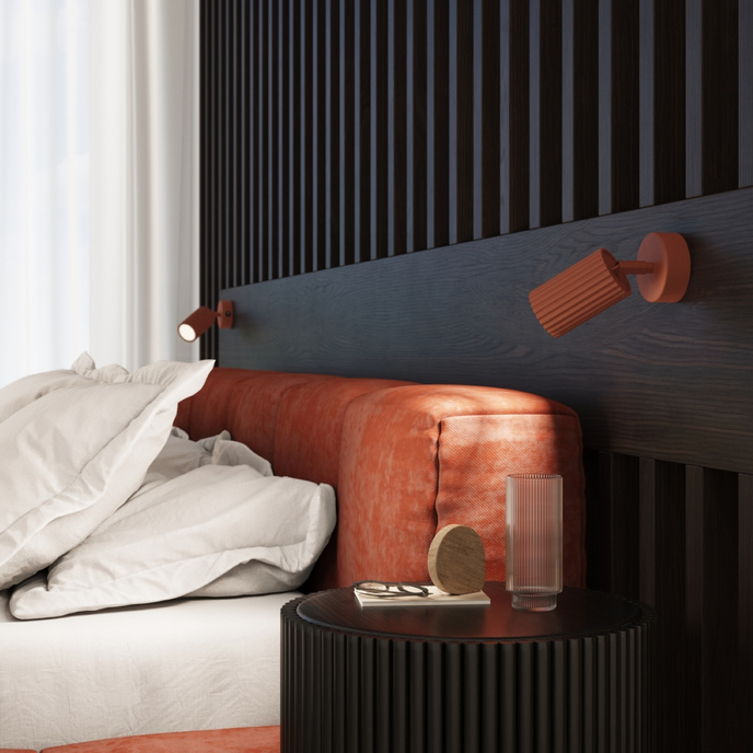 Plafondlamp KARBON 10 rood oker