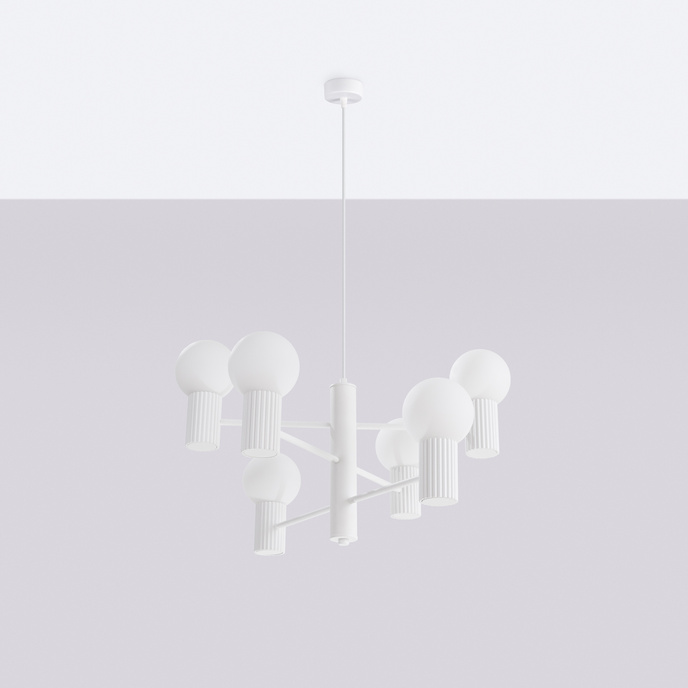 Kroonluchter HALO 6 wit