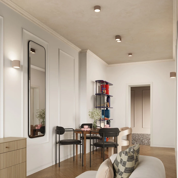 Plafondlamp AURA 1 taupe Gx53