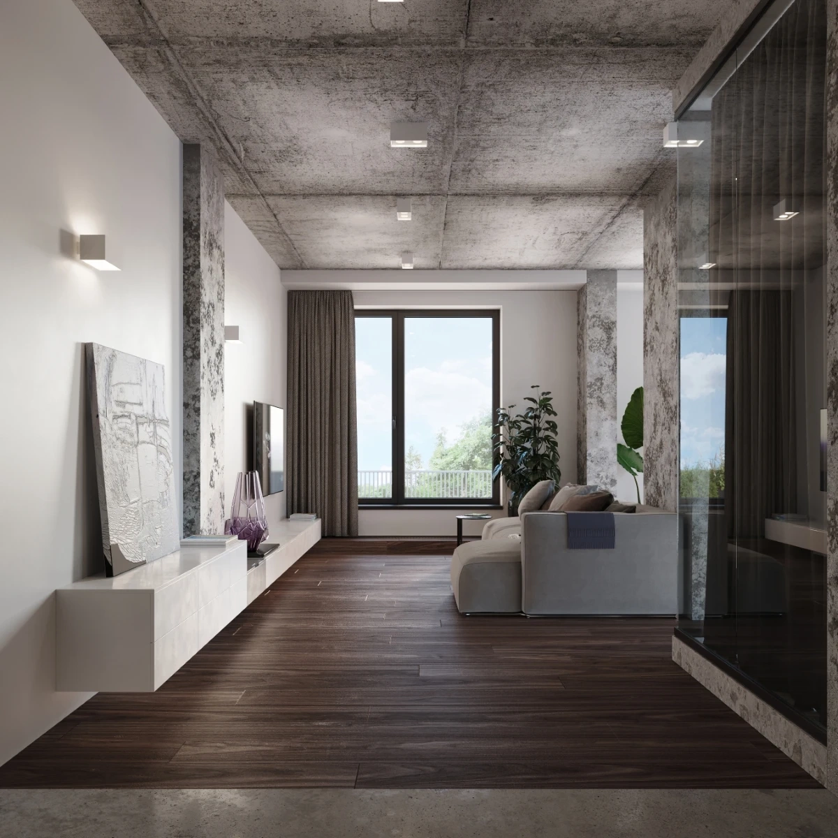 Wandlamp QUAD MAXI wit